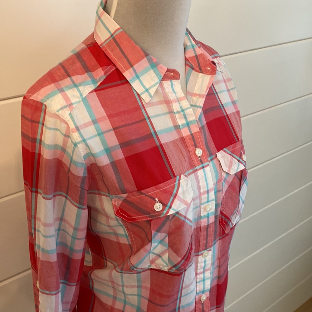 Express Western Style Plaid Button Down Shirt S